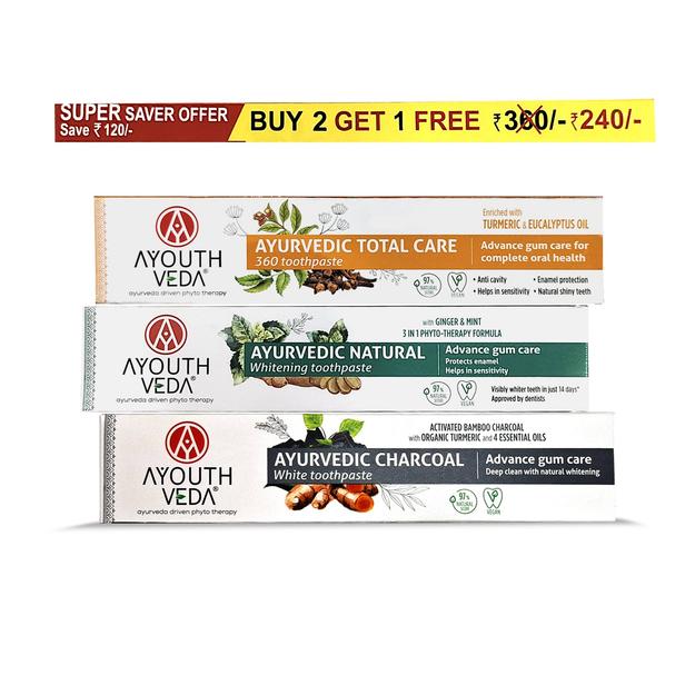 Ayouthveda Toothpaste Combo Set of 3