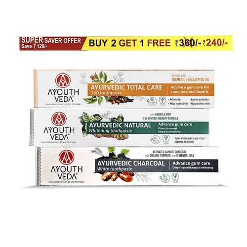 Ayouthveda Toothpaste Combo Set of 3