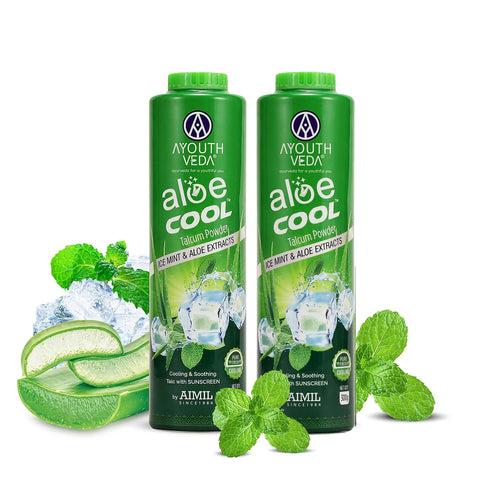 Aloe Cool Talcum Powder with Mint and Aloe Extracts 300g + 300g Free