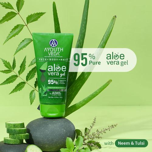 Ayouthveda Aloe Vera Gel for Face, Hair & Body (Net Qty- 150g)