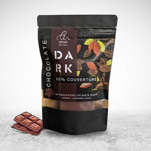 55% Dark Couverture Chocolate| Lecithin Free | Vegan | 100% Natural | Gluten Free | Plant Based | Nutritionally Dense