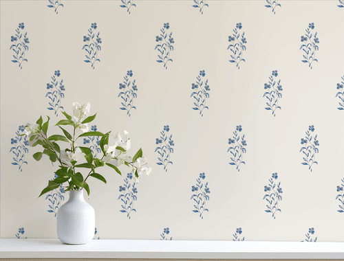 Cicely Wallpaper, Blue