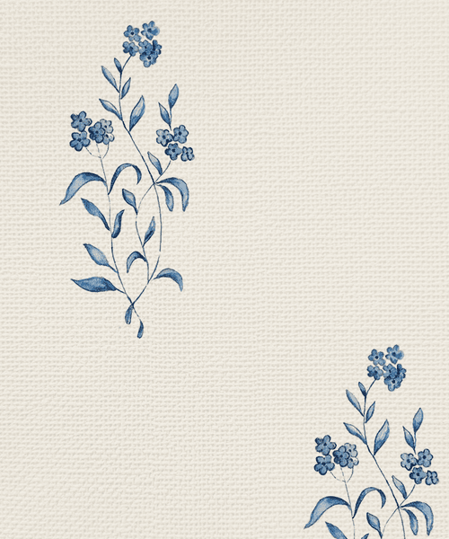 Cicely Wallpaper, Blue