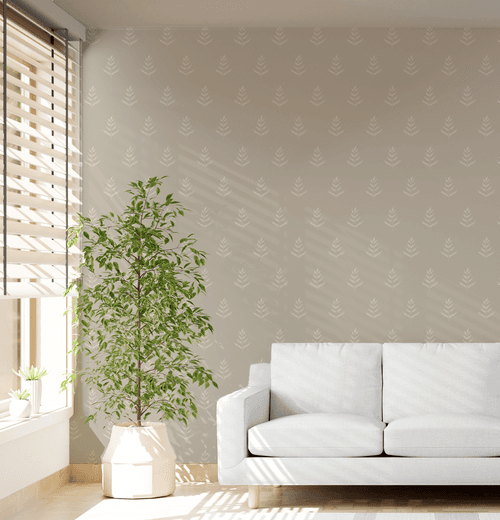 Ferns Wallpaper, Beige