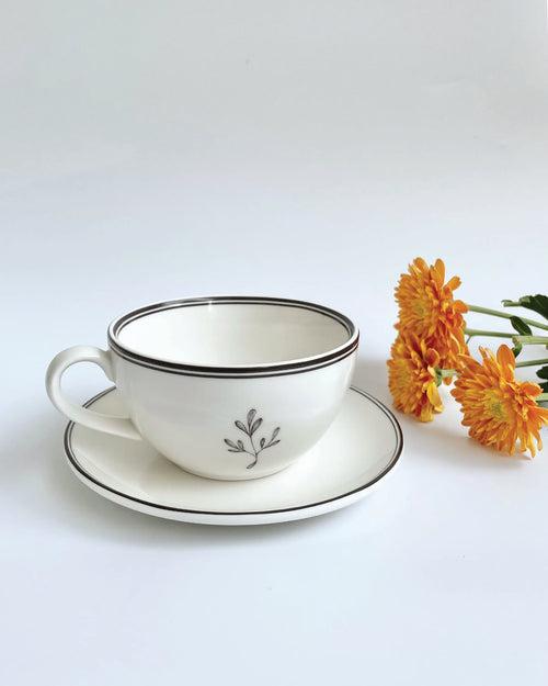 Lily Cappuccino Mug & Saucer (1 Mug & 1 Saucer)