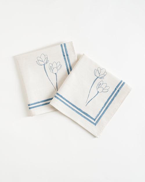 Orchid Napkins, Ocean Blue (Set of 2)