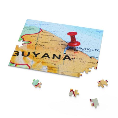 Georgetown Guyana Pinned Map Puzzle (120, 252, 500-Piece)