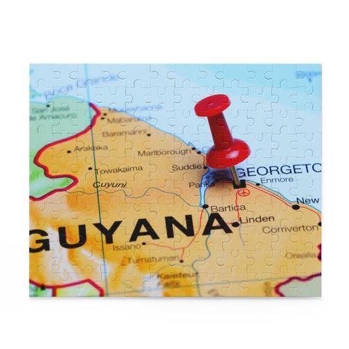 Georgetown Guyana Pinned Map Puzzle (120, 252, 500-Piece)