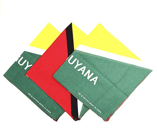 Guyana Flag Face Bandana Handkerchiefs 100% Cotton Print Multipurpose Head Wrap Scarf