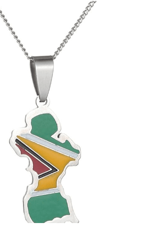 Guyana Map Flag Unisex Pendant & Necklace