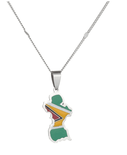 Guyana Map Flag Unisex Pendant & Necklace