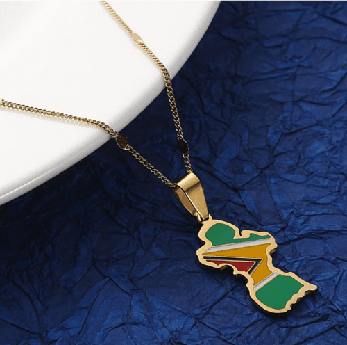 Guyana Map Flag Unisex Pendant & Necklace