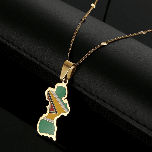 Guyana Map Flag Unisex Pendant & Necklace