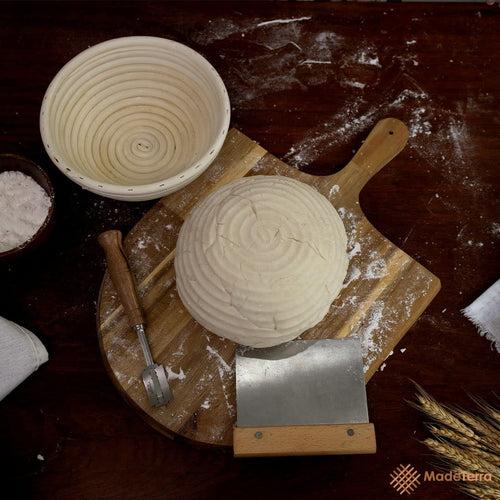 9-Inch Round Banneton Bread Proofing Baskets | With Scraper & Liner