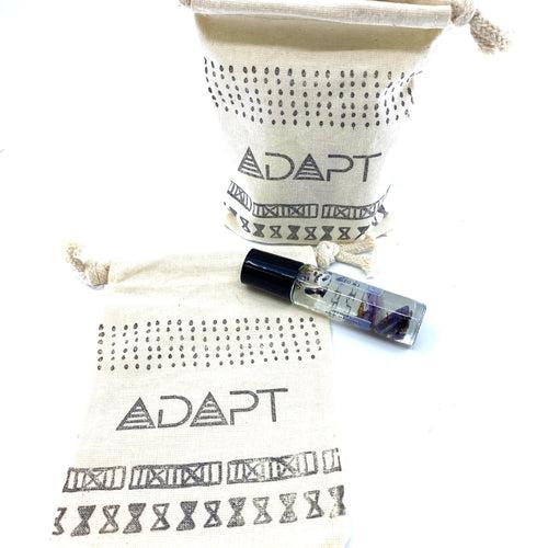 Hand Stamped, Adapt, Cotton Drawstring Pouches 4" x 6"