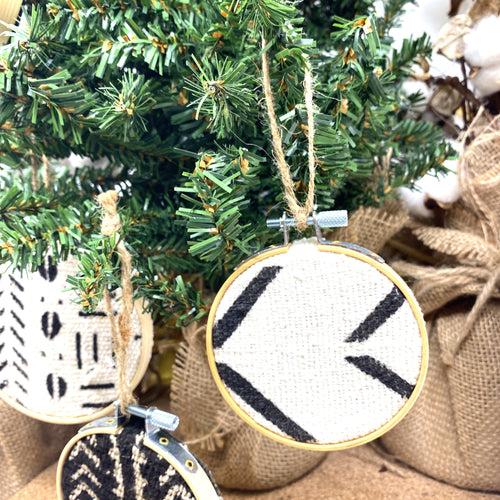 Black & White Authentic Mudcloth Ornaments (2 pk) Gift Set