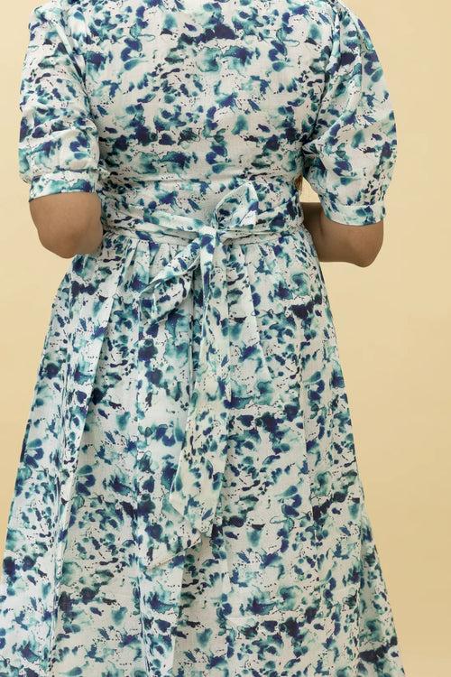 Blue Watercolor Sweetheart Dress