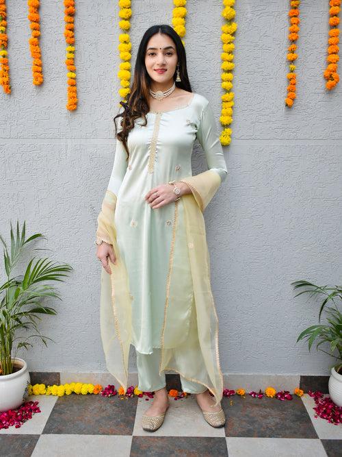 Pastel Handwork Suit Set