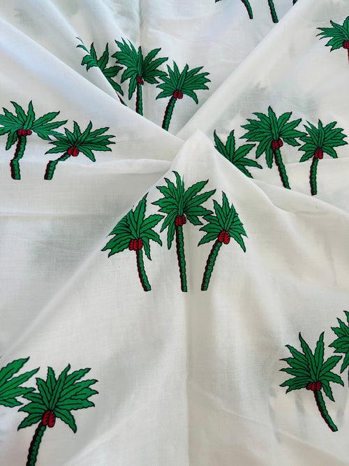 Tropical Tree Handblock Fabric