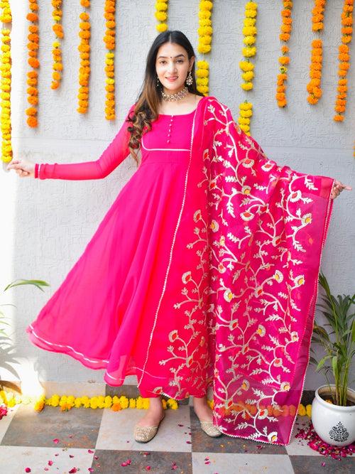 Pink Georgette Suit Set