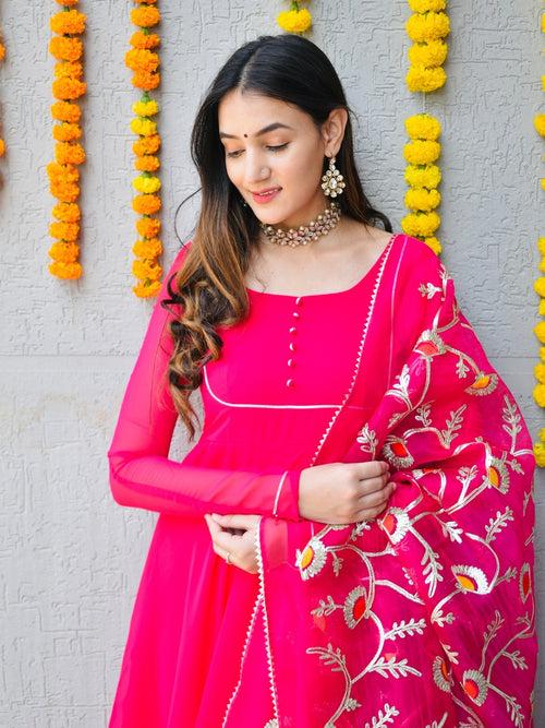 Pink Georgette Suit Set