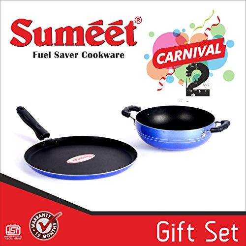 Sumeet Nonstick Carnival-2 (Tawa, Kadhai) Gift Set (Blue)