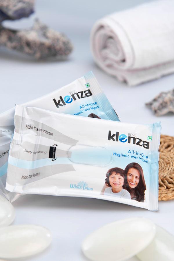 Klenza All-In-One Hygienic Wet Wipes (10 Pulls each)- Pack of 2