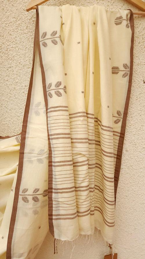 'TRINA - BUTTERSCOTCH' Handwoven Bengal Jamdani