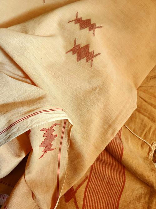 'BANDHAN - LIGHT CAMEL' Handwoven Bengal Jamdani