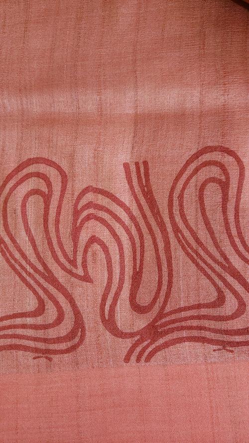 LILIA - Hand block printed Bhagalpuri Tussar silk