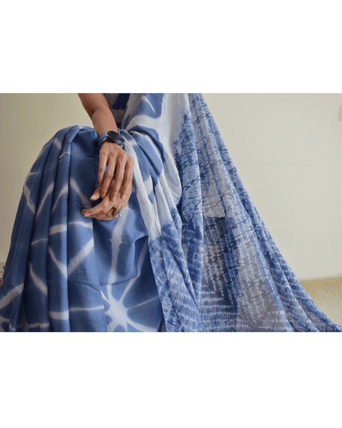 'NEELA' Clamp Dyed Handwoven Cotton