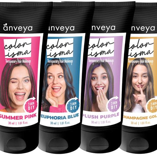 Anveya Colorisma Best Seller #1 : Summer Pink + Euphoria Blue + Plush Purple + Champagne Gold