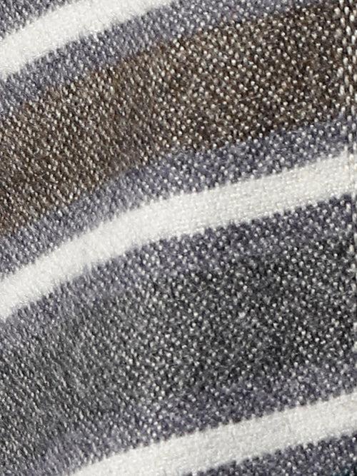 Grey Embellished Yarn Dyed Cotton Shrug