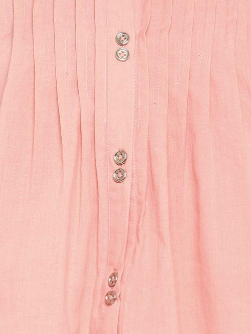 Peach Embroidered Schiffli Shirt