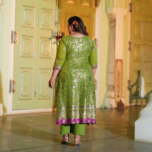 Rosy Fern Zari Embroidered Pure Georgette Suit Set