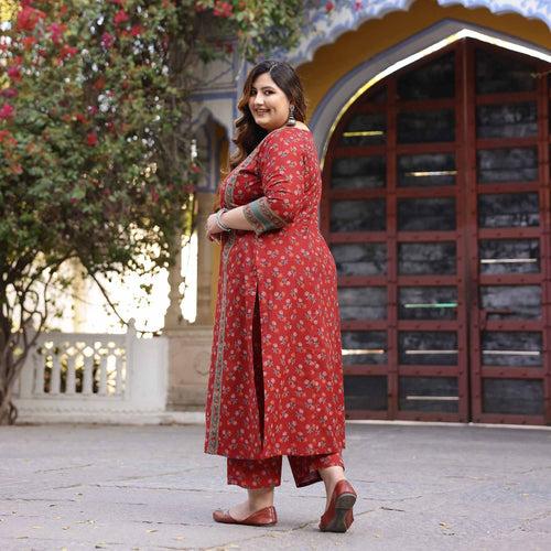 Chilli Pepper Floral Cotton Kurta