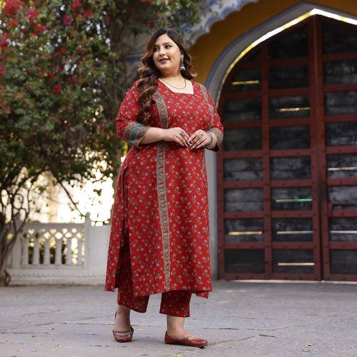 Chilli Pepper Floral Cotton Kurta Pants Set