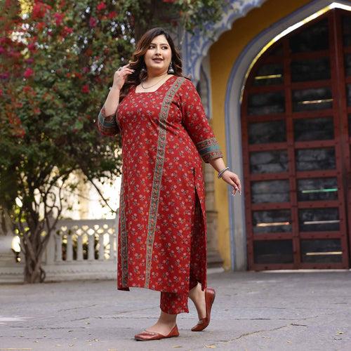 Chilli Pepper Floral Cotton Kurta Pants Set