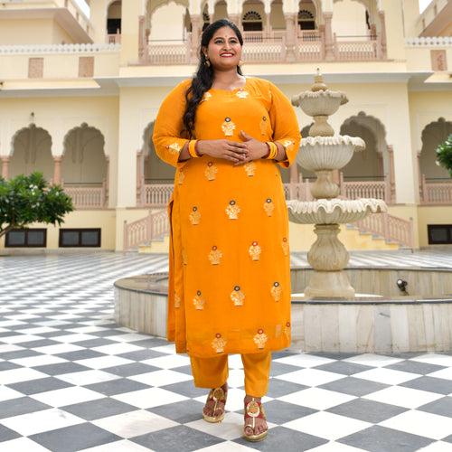 Gold Drop Banarasi Pure Georgette Kurta