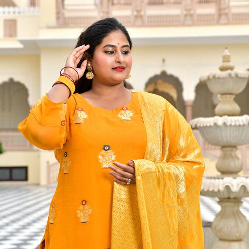 Gold Drop Banarasi Pure Georgette Kurta