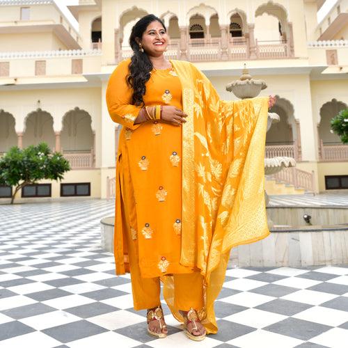 Gold Drop Banarasi Pure Georgette Kurta