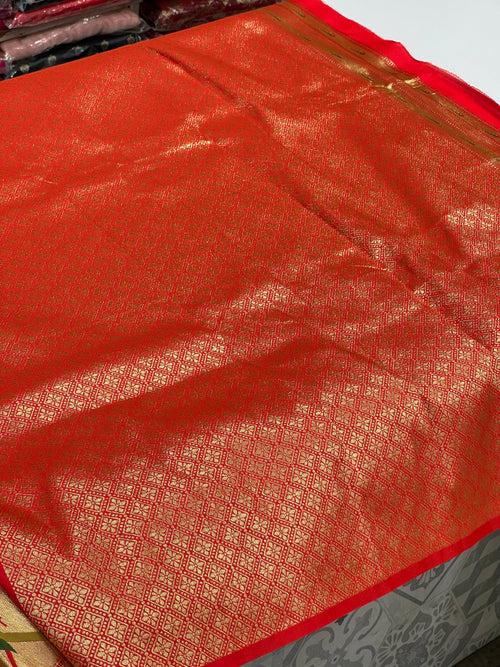 Orange Silk Paithani Saree