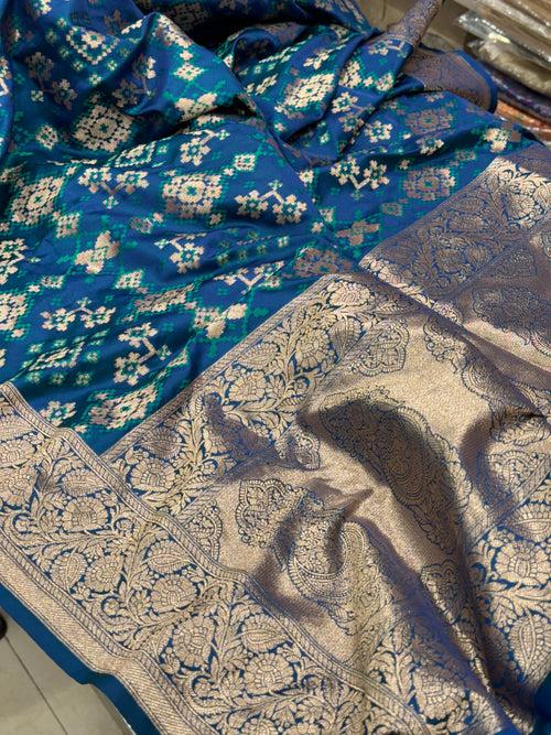 Blue Banarasi Patola Weaved Saree