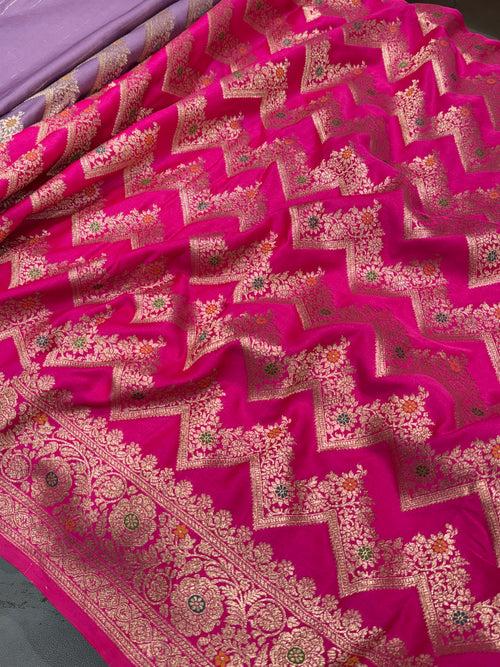 Rani Pink Banarasi Silk Saree