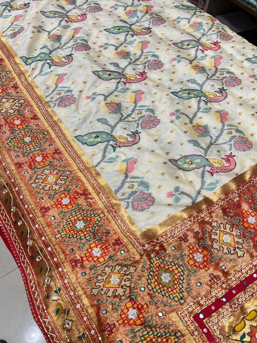 Patola Kutchi Embroidery Saree