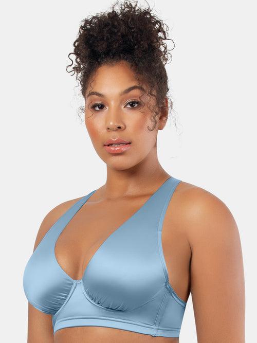 Rita Longline Plunge Top - Dream Blue - S8142