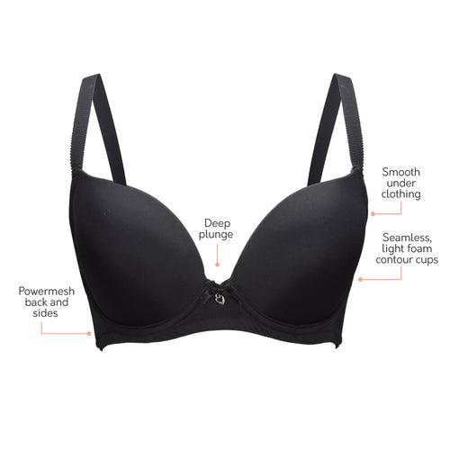 Jeanie Plunge Molded Bra - Black - 4801