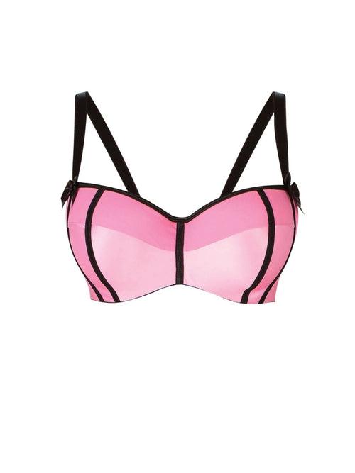 Charlotte Balconet Bra - Wild Pink w Black - 6931