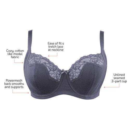 Tess Unlined Wire Bra - Charcoal - P5022