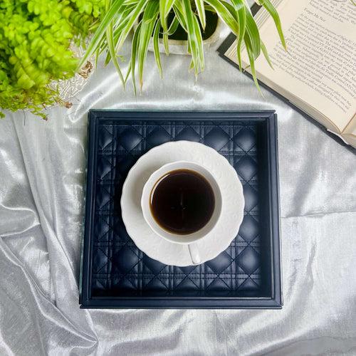Small Amadeus Bevelled Glass Tray - Midnight Blue